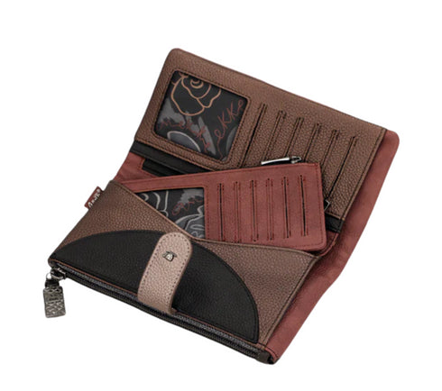 Portofel casual, dama, ANEKKE 41809-906, maro, piele ecologica