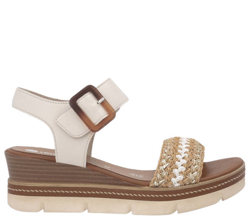 Sandale casual, dama, REMONTE, D2L55-60 bej, piele ecologica