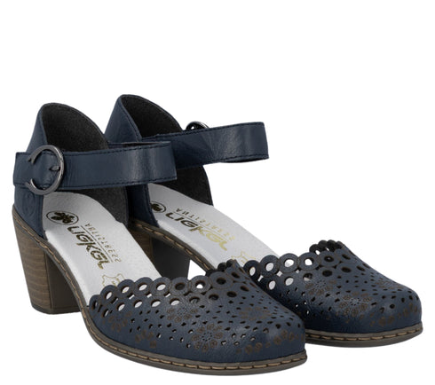 Pantofi casual, dama, RIEKER ANTISTRESS, 40902-14 bleumarin, piele ecologica