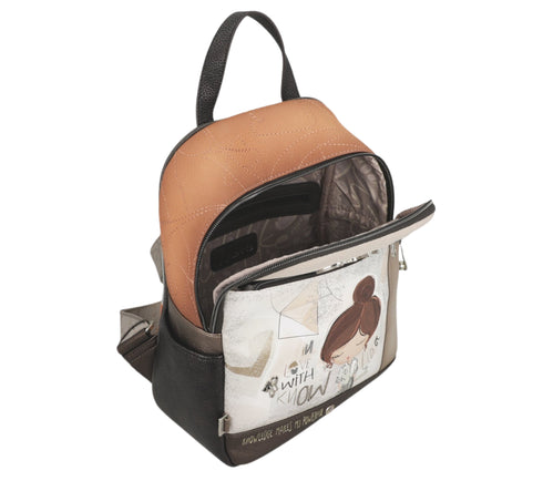 Rucsac casual, dama, ANEKKE 42805-259, maro, piele ecologica