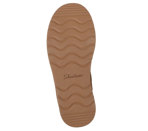 Papuci sport, dama, SKECHERS KEEP COZY - COZY CAS 169144-CSNT maro, piele intoarsa