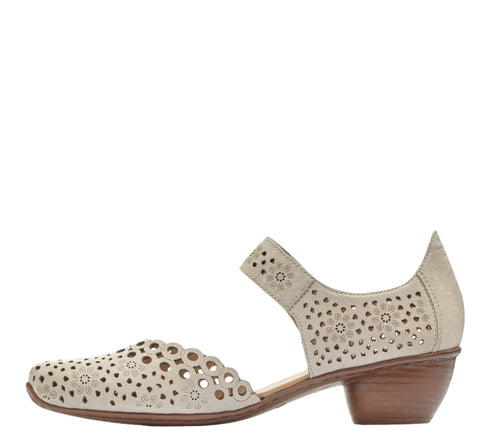 Pantofi casual, dama, RIEKER, ANTISTRESS, 43753-60 bej, piele naturala