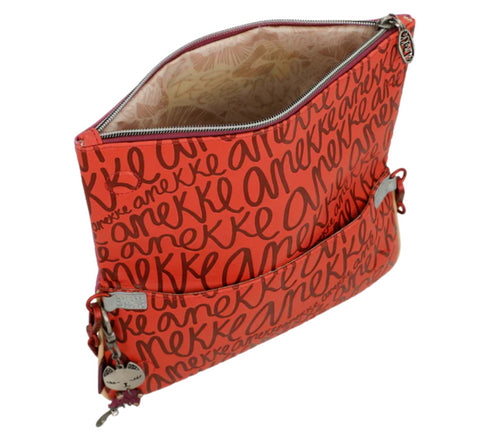 Poseta casual, dama, ANEKKE 38793-439, rosu, piele ecologica