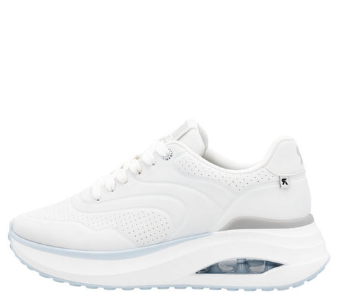 Pantofi sport, dama, RIEKER MEMOSOFT, W2700-80 alb, piele ecologica