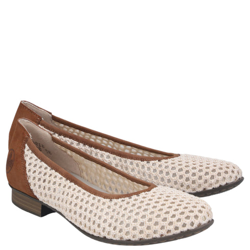 Balerini dama, RIEKER ANTISTRESS, 51960-60 bej, textil