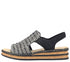 Sandale casual, dama, RIEKER, ANTISTRES, 62971-00 negru, textil