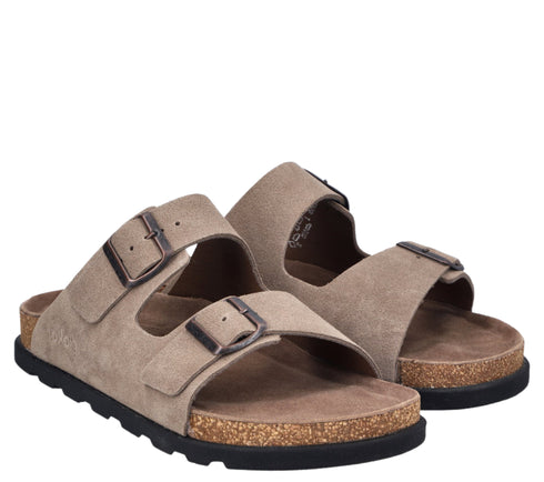 Papuci casual, barbati, RIEKER ANTISTRESS, 21190-27 bej, piele nabuc