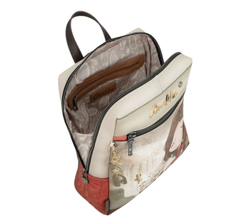 Rucsac casual, dama, ANEKKE 42705-018, bej, piele ecologica