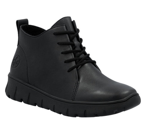 Ghete casual, dama, RIEKER ANTISTRESS, N1331-00 negru, piele naturala