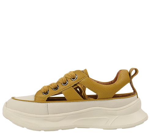 Pantofi sport, dama, ADA SHOES, 208 galben, piele naturala