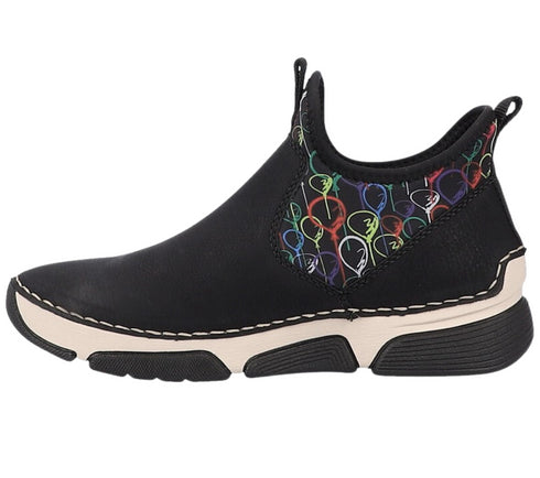 Ghete sport, dama, RIEKER, ANTISTRESS, 45957-00 negru, piele ecologica