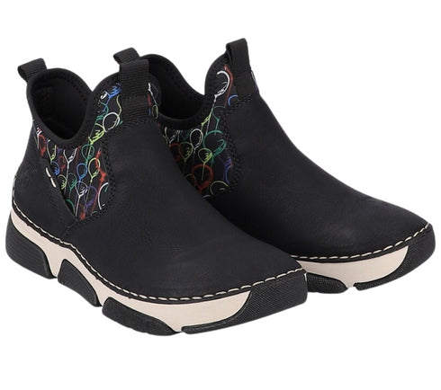 Ghete sport, dama, RIEKER, ANTISTRESS, 45957-00 negru, piele ecologica