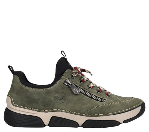 Pantofi sport, dama, RIEKER, ANTISTRESS, 45973-54 verde, piele ecologica