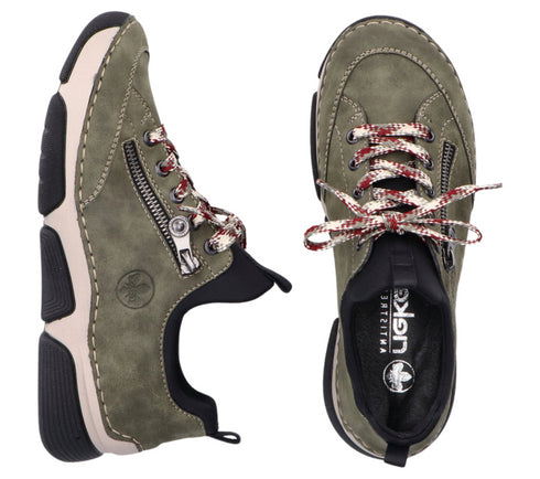 Pantofi sport, dama, RIEKER, ANTISTRESS, 45973-54 verde, piele ecologica