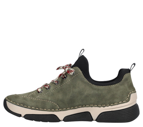 Pantofi sport, dama, RIEKER, ANTISTRESS, 45973-54 verde, piele ecologica
