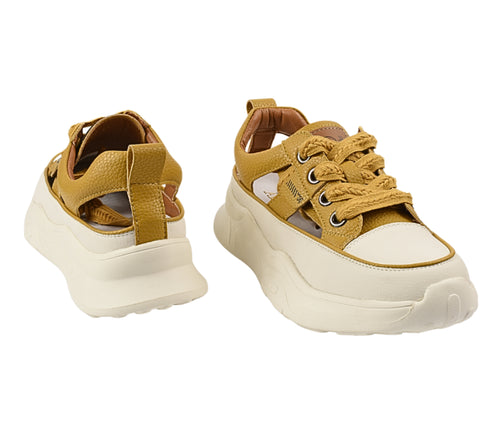 Pantofi sport, dama, ADA SHOES, 208 galben, piele naturala