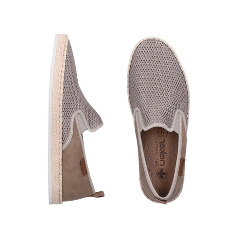 Pantofi casual, barbati, RIEKER, B2661-64 bej, piele naturala