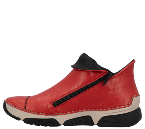 Ghete sport, dama, RIEKER, ANTISTRESS, 45983-33 rosu, piele ecologica