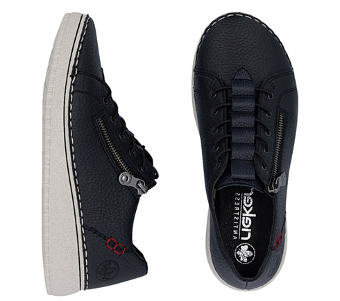 Pantofi sport, dama, RIEKER ANTISTRESS, 50965-14 bleumarin, piele naturala