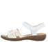 Sandale casual, dama, RIEKER, ANTISTRESS, 608C4-80 alb, piele ecologica