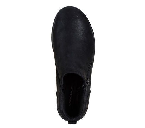 Ghete sport, dama, SKECHERS LOVELY VIBE-FALL IN BLOOM 158952-BBK negru, piele ecologica