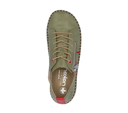 Pantofi sport, dama, RIEKER ANTISTRESS, N2401-54 verde, piele ecologica