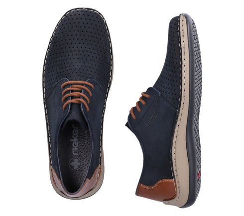 Pantofi casual, barbati, RIEKER, ANTISTRESS, 05226-14 bleumarin, piele ecologica