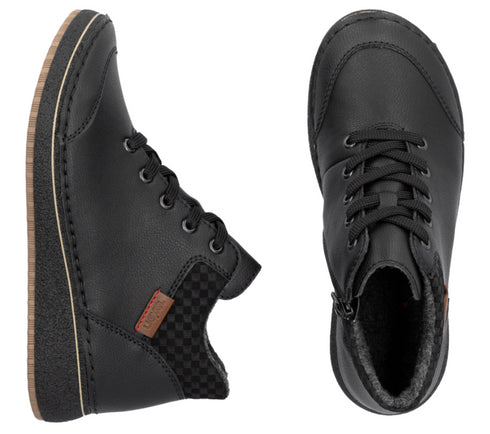 Ghete sport, dama, RIEKER, ANTISTRESS, 50902-00 negru, piele naturala