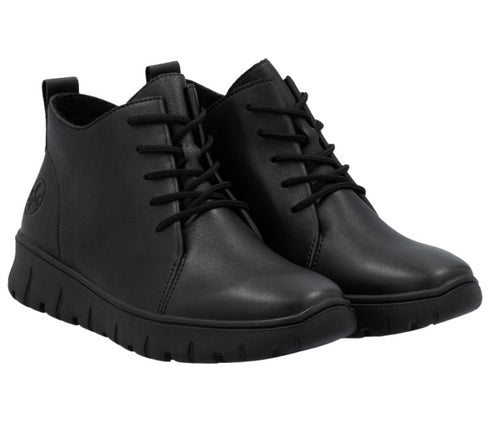 Ghete casual, dama, RIEKER ANTISTRESS, N1331-00 negru, piele naturala