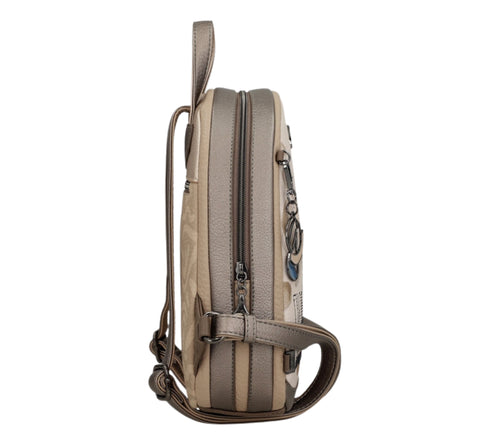 Rucsac casual, dama, ANEKKE 42745-252, nude, piele ecologica