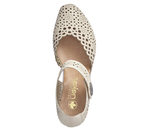 Pantofi casual, dama, RIEKER, ANTISTRESS, 43753-60 bej, piele naturala