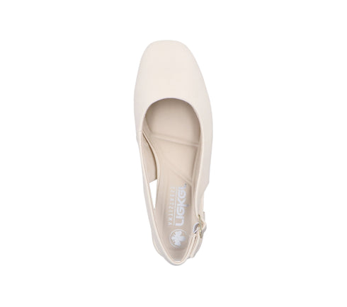 Pantofi casual, dama, RIEKER ANTISTRESS, 44751-61 crem, piele ecologica