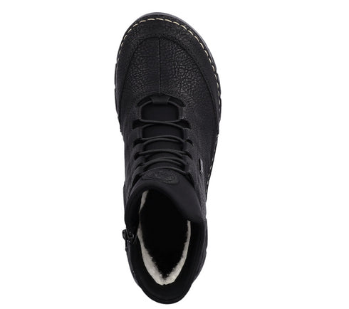 Ghete sport, dama, RIEKER, ANTISTRESS, 55069-00 negru, piele ecologica