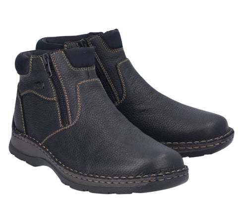 Ghete casual, barbati, RIEKER, 05362-00 negru, piele naturala