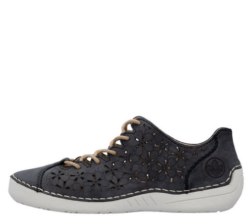 Pantofi casual, dama, RIEKER ANTISTRESS, 52518-14 bleumarin, piele ecologica