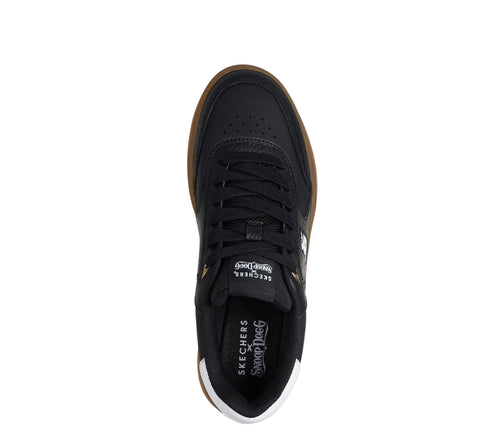 Pantofi sport, barbati, SKECHERS COURTSIDE-CALI DUDEZ 251200-BKW, negru, piel ecologica