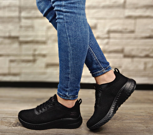 Pantofi sport, dama, SKECHERS BOB'S SQUAD CHAOS-FACE OFF, 117209-BBK negru, textil
