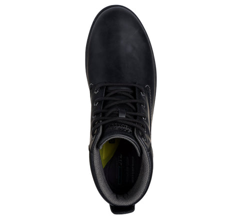 Ghete sport, barbati, SKECHERS GARLAN - DENO, 205235-BLK negru, piele ecologica