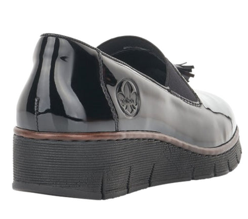 Pantofi casual, dama, RIEKER, Antistress, 53751-00 negru, piele ecologica