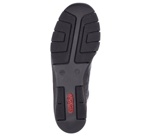 Ghete casual, dama, RIEKER, 53794-01 negru, piele naturala