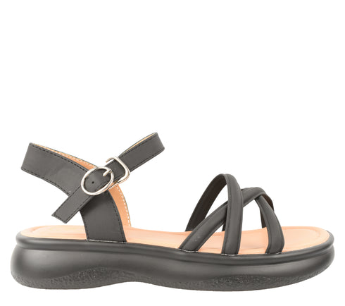 Sandale casual, dama, FORMAZIONE, 802 negru, piele naturala