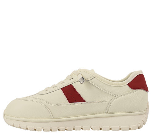 Pantofi sport, dama, ADA SHOES, KM5503 alb-rosu, piele naturala