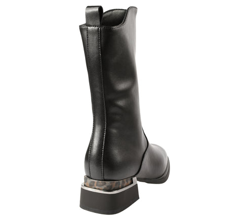 Cizme elegante, dama, EPICA, W170038A negru, piele naturala, toc