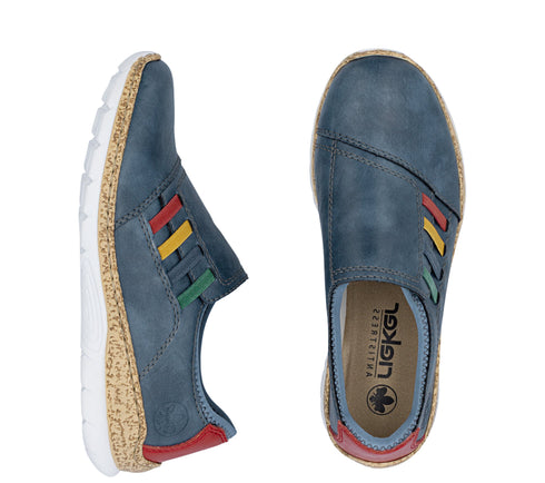Pantofi sport, dama, RIEKER ANTISTRESS, N4264-14 bleumarin, piele ecologica