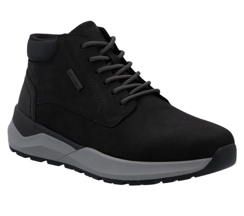 Ghete sport, barbati, RIEKER ANTISTRESS, 06001-00 negru, piele naturala