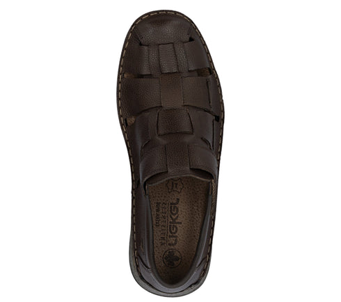 Pantofi casual, barbati, RIEKER, ANTISTRESS, 05281-25 maro, piele naturala