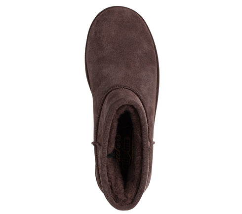 Ghete sport, dama, SKECHERS KEEP COZY 169143-CHOC, piele intoarsa