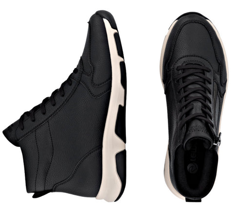 Ghete sport, dama, REMONTE, D1S71-00 negru, piele naturala