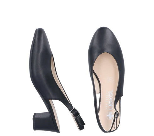 Pantofi casual, dama, RIEKER ANTISTRESS, 44651-00 negru, piele naturala