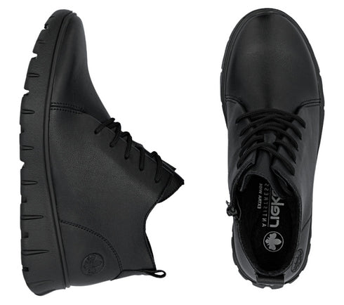 Ghete casual, dama, RIEKER ANTISTRESS, N1331-00 negru, piele naturala